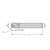 General-Purpose Solid Carbide End Mills  GP End Mills • Series 4004 4014 4024 • Radiused • 4 Flute • Metric  (TiAlN) - Big-tools Industrial Supply Tools for Metal Cutting